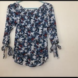 Print Peasant Blouse